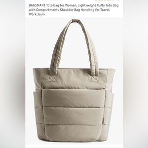 Taupe Quilted Shoulder Bag
